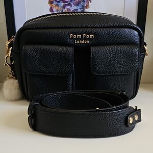 Pom Pom London Black Chiswick Crossbody Bag